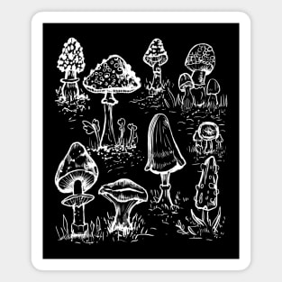 Mushies, Mushrooms, Witchy, Gothic Fungi Magnet